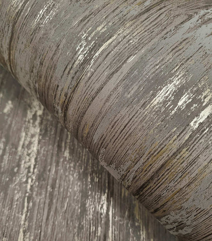 Sapele Wood Panels Wallpaper - Charcoal