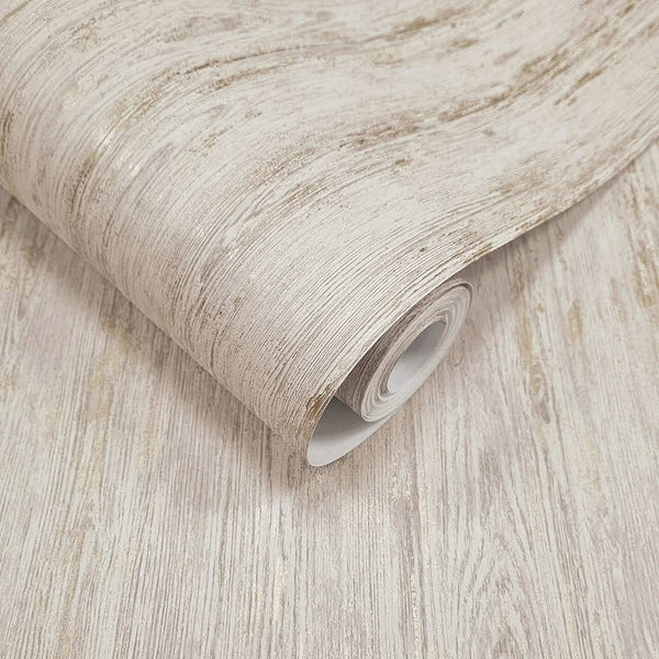 Sample - Sapele Wood Panels Wallpaper - Dove