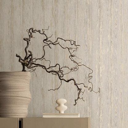 Sapele Wood Panels Wallpaper - Dove