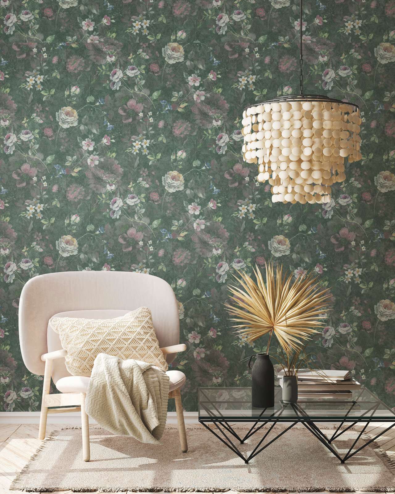 Secret Garden - Floral Wallpaper - Green