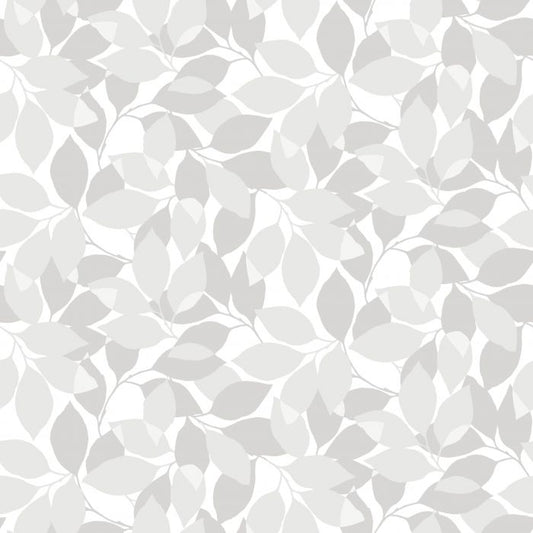 Augusti - Autumn Leaves Wallpaper - Grey