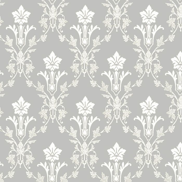 Hudiksvall Floral Geo Wallpaper - Grey
