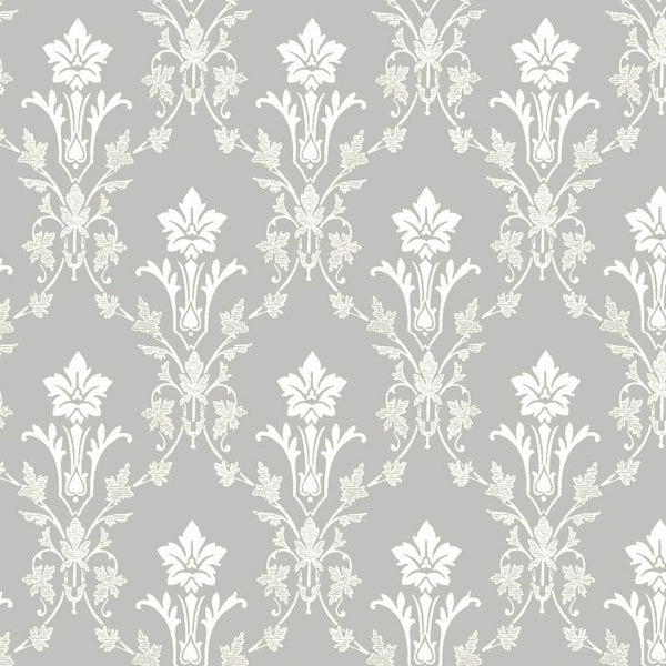 Sample - Hudiksvall Floral Geo Wallpaper - Grey
