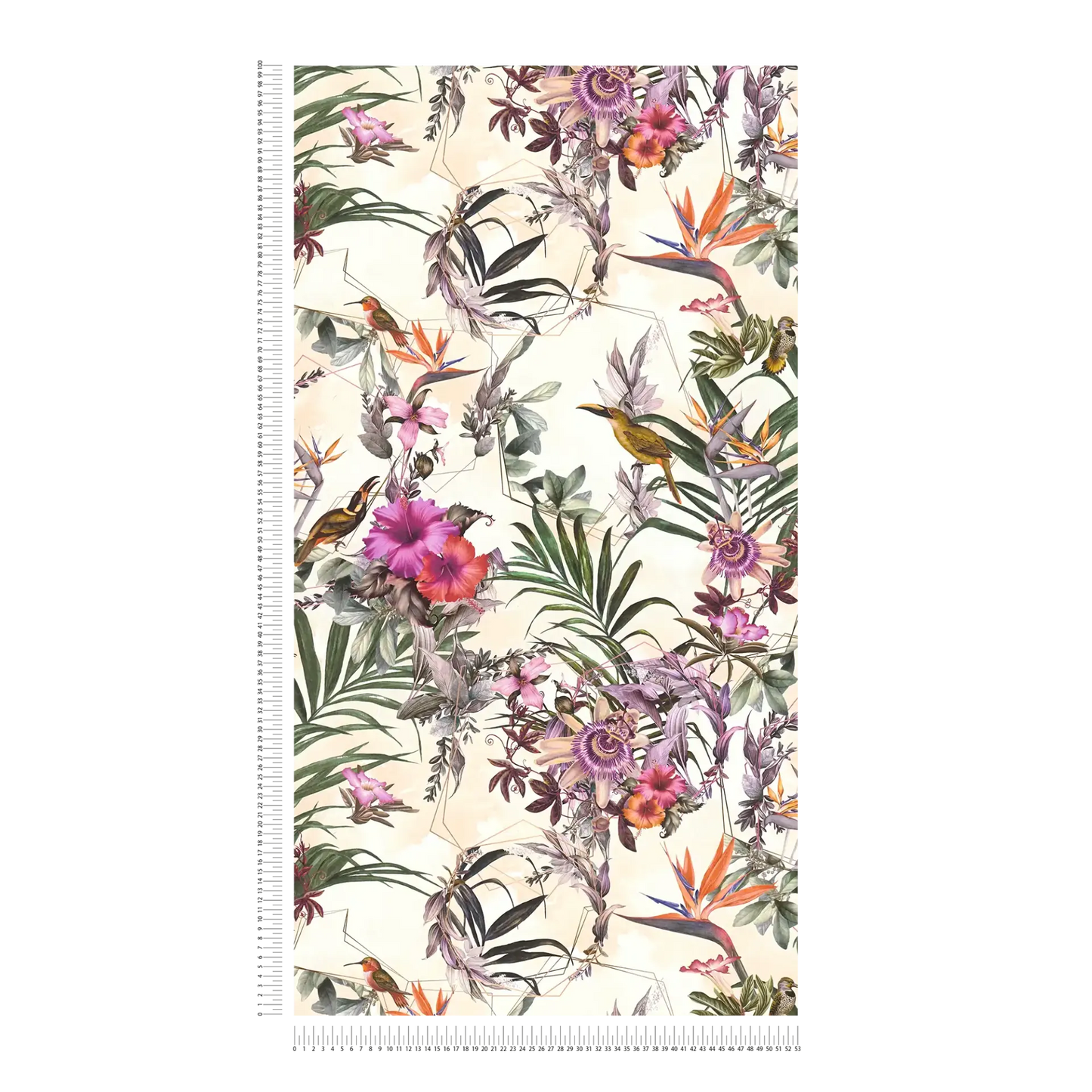 Hibiscus Haven – Crane & Bloom Wallpaper - Beige