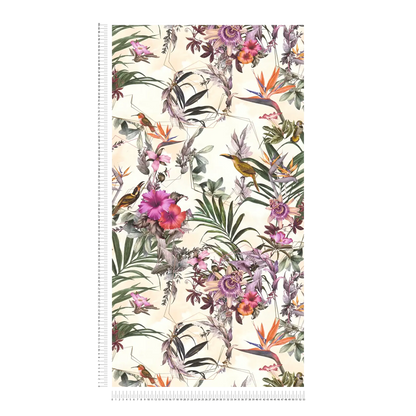 Hibiscus Haven – Crane & Bloom Wallpaper - Beige