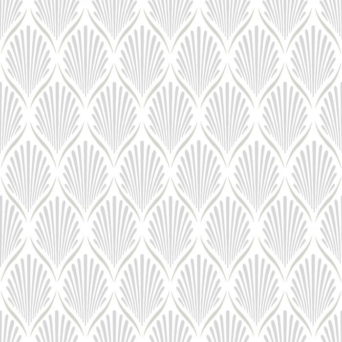 Sample - Lilly Geometric Wallpaper - White