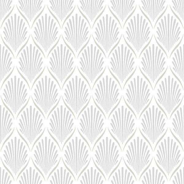 Sample - Lilly Geometric Wallpaper - White