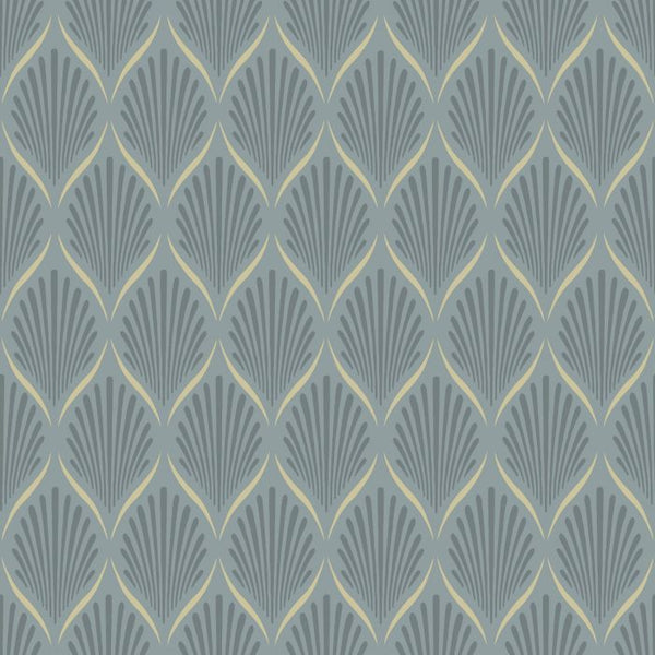 Sample - Lilly Geometric Wallpaper - Blue
