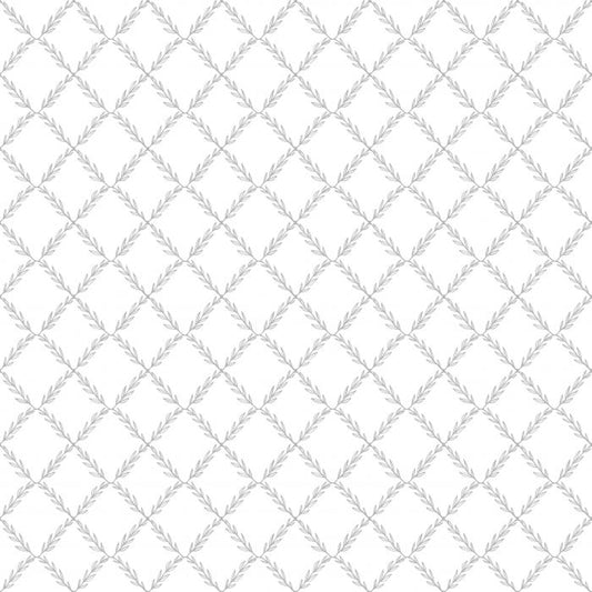 Vide - Leafy Geo Wallpaper - White