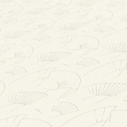 Deco Fanfare Heavy Weight Wallpaper  - White
