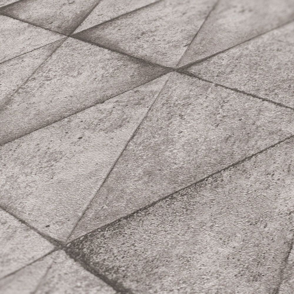 Geometric Concrete Wallpaper - Grey