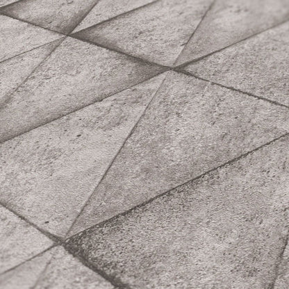 Geometric Concrete Wallpaper - Grey