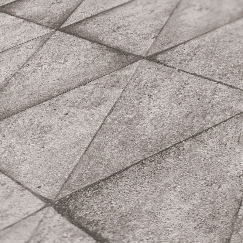 Geometric Concrete Wallpaper - Grey