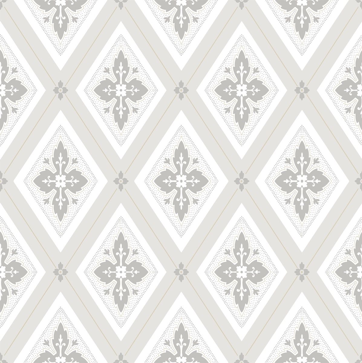 Sample - Astrid Flora Wallpaper - Grey