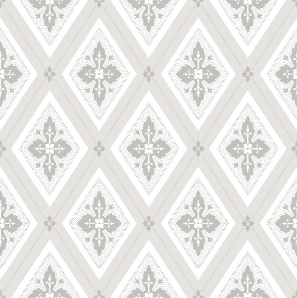 Sample - Astrid Flora Wallpaper - Grey