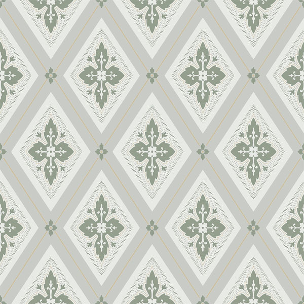 Sample - Astrid Flora Wallpaper - Green