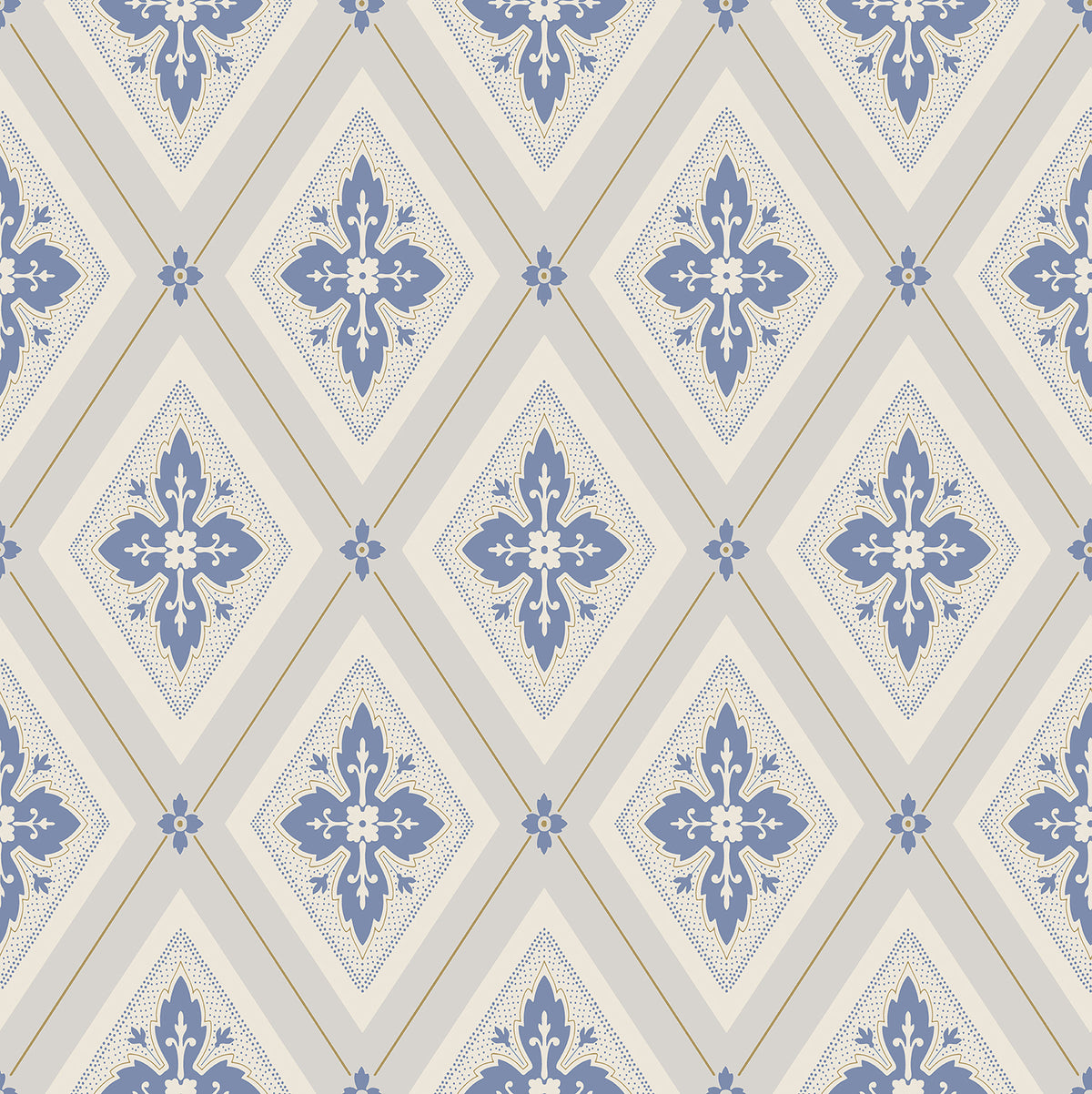 Sample - Astrid Flora Wallpaper - Blue