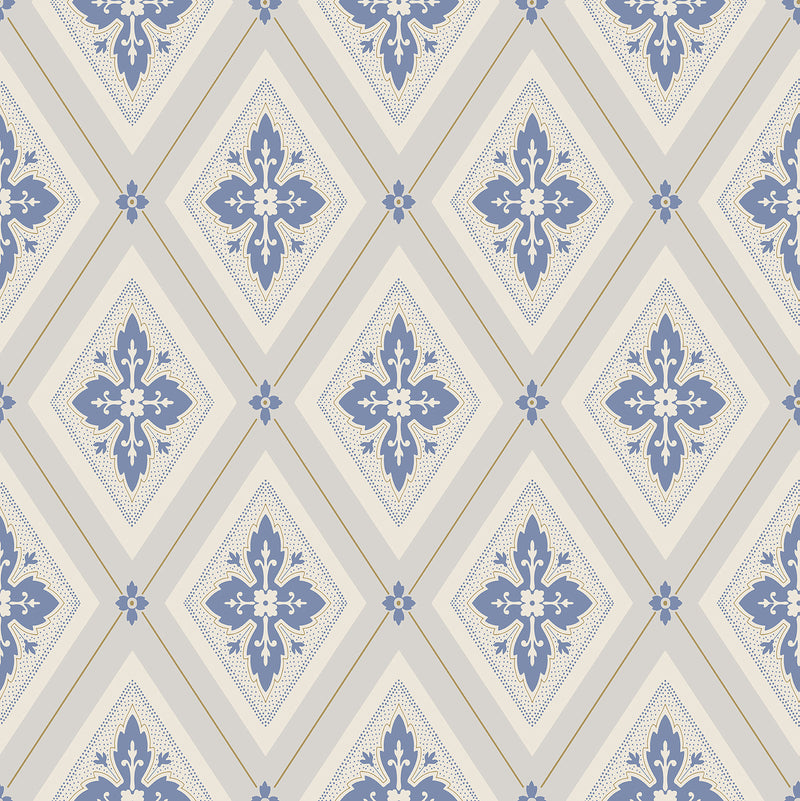 Astrid Flora Wallpaper - Blue