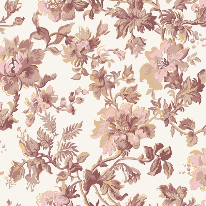 Sample - Brita Leaves Wallpaper - Pink