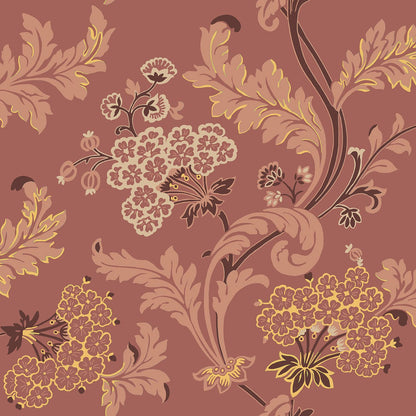 Lydias Gard Wallpaper - Gold/Red