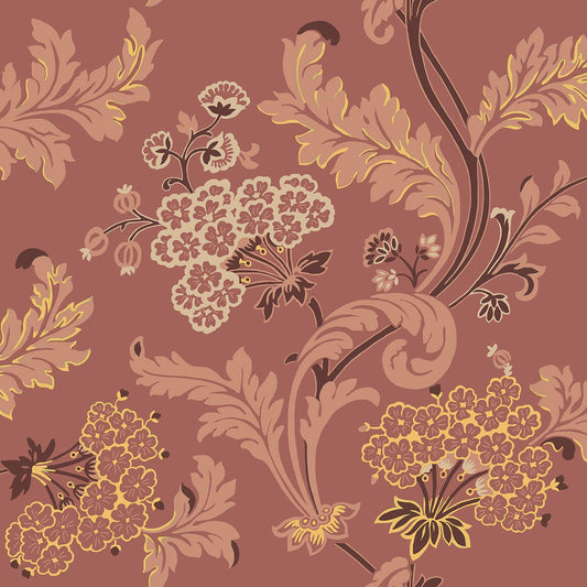 Lydias Gard Wallpaper - Gold/Red