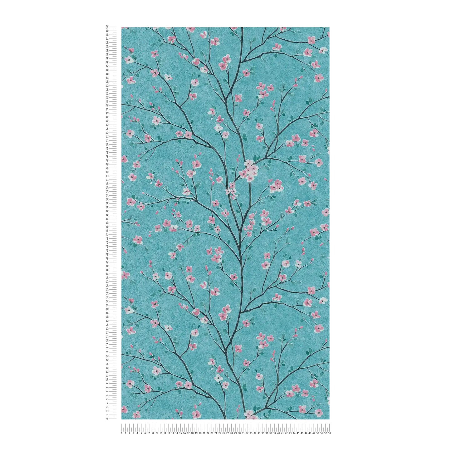 Tokyo Cherry Blossom Wallpaper - Turquoise