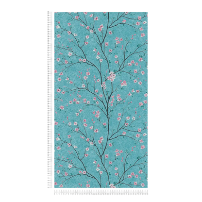 Tokyo Cherry Blossom Wallpaper - Turquoise