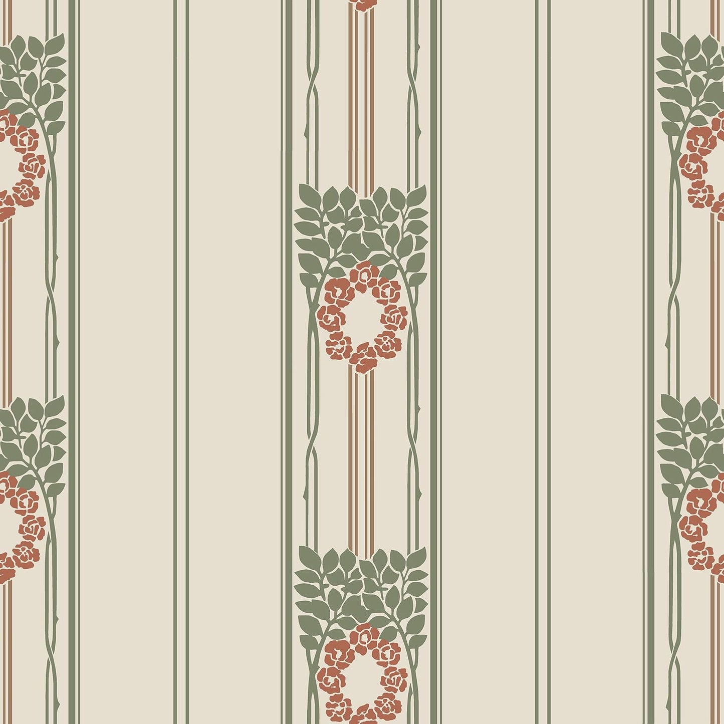 Ramsjo Wallpaper - Beige/Red
