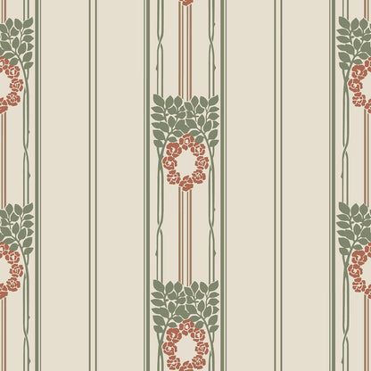 Ramsjo Wallpaper - Beige/Red
