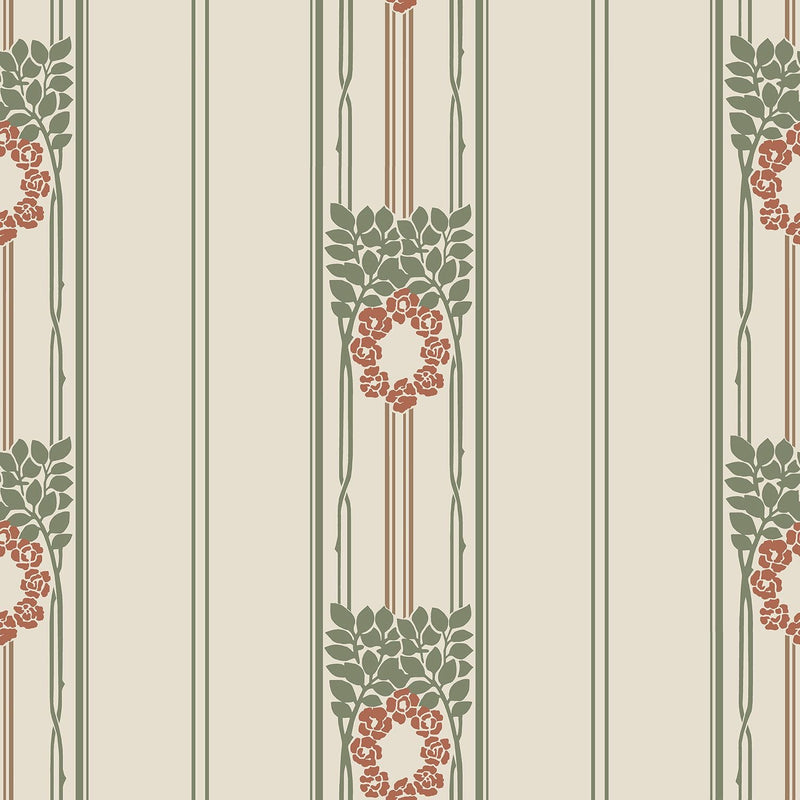 Ramsjo Wallpaper - Beige/Red