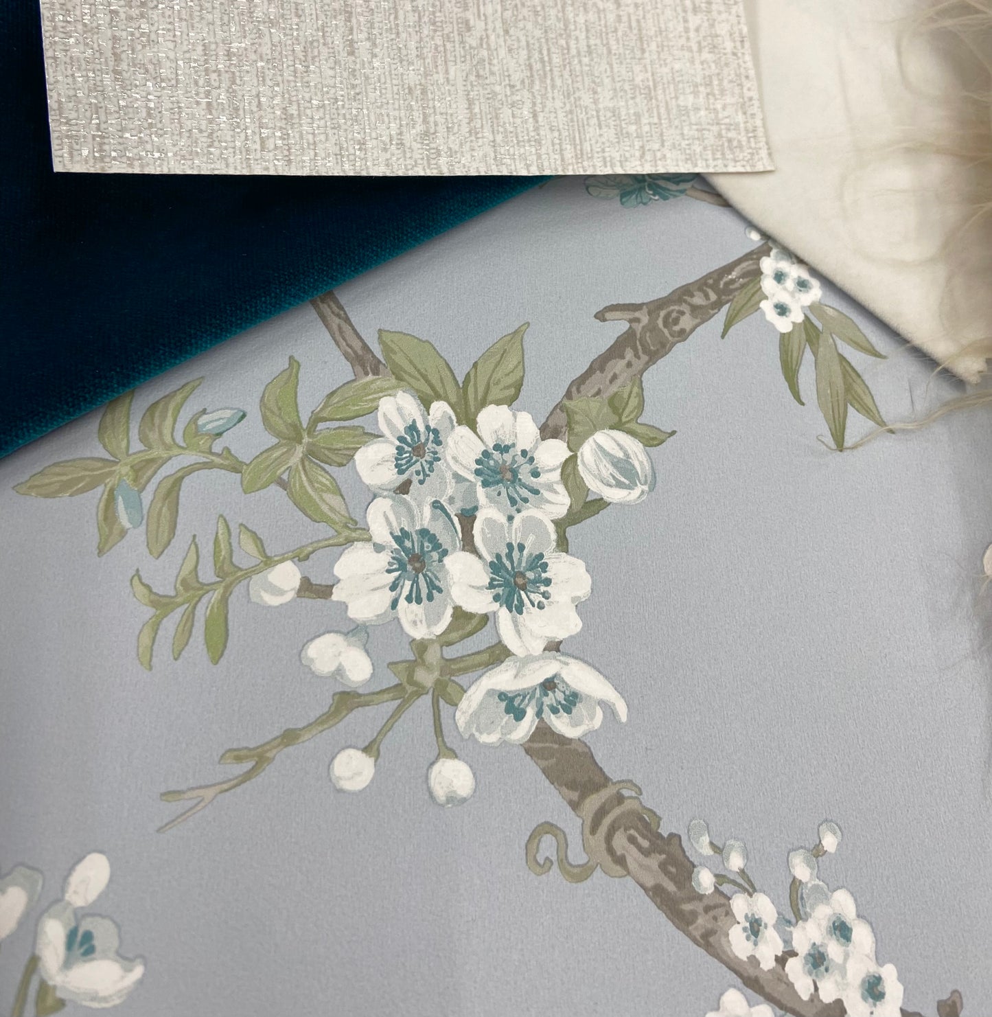 Cherry Blossom Wallpaper - Blue