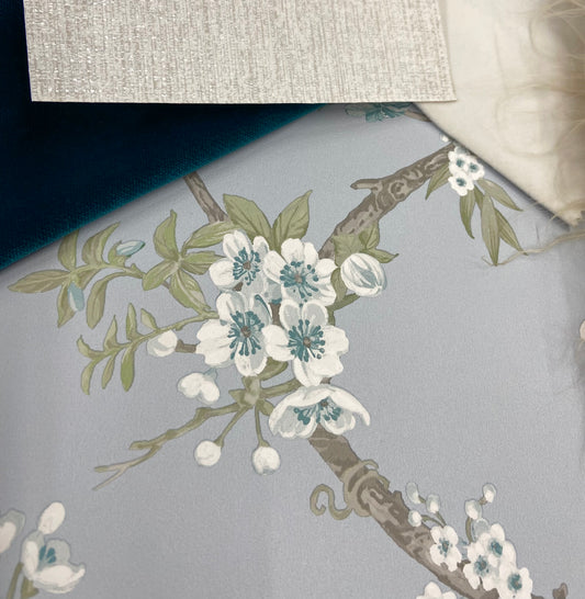 Cherry Blossom Wallpaper - Blue