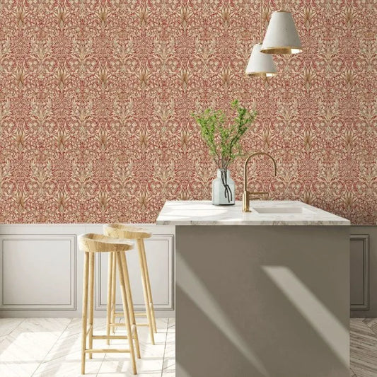 Snakeshead Wallpaper - Morris - Madder/Gold