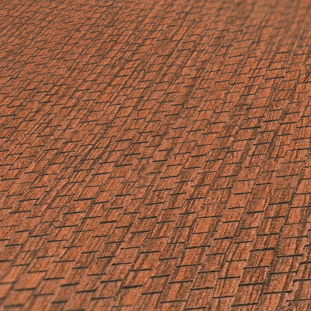Chunky Weave Wallpaper - Burnt Orange