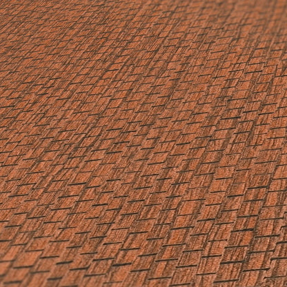 Chunky Weave Wallpaper - Burnt Orange