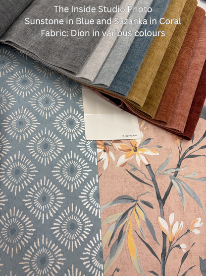 Sunstone - Soft Geometric Wallpaper - Blue