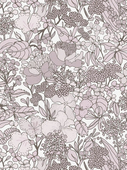 Floral Impression Wallpaper - Grey & White