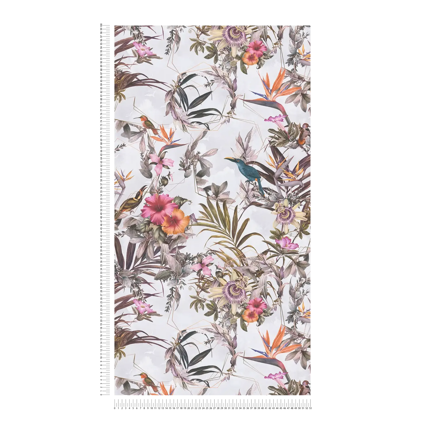 Hibiscus Haven – Crane & Bloom Wallpaper – Natural Stone