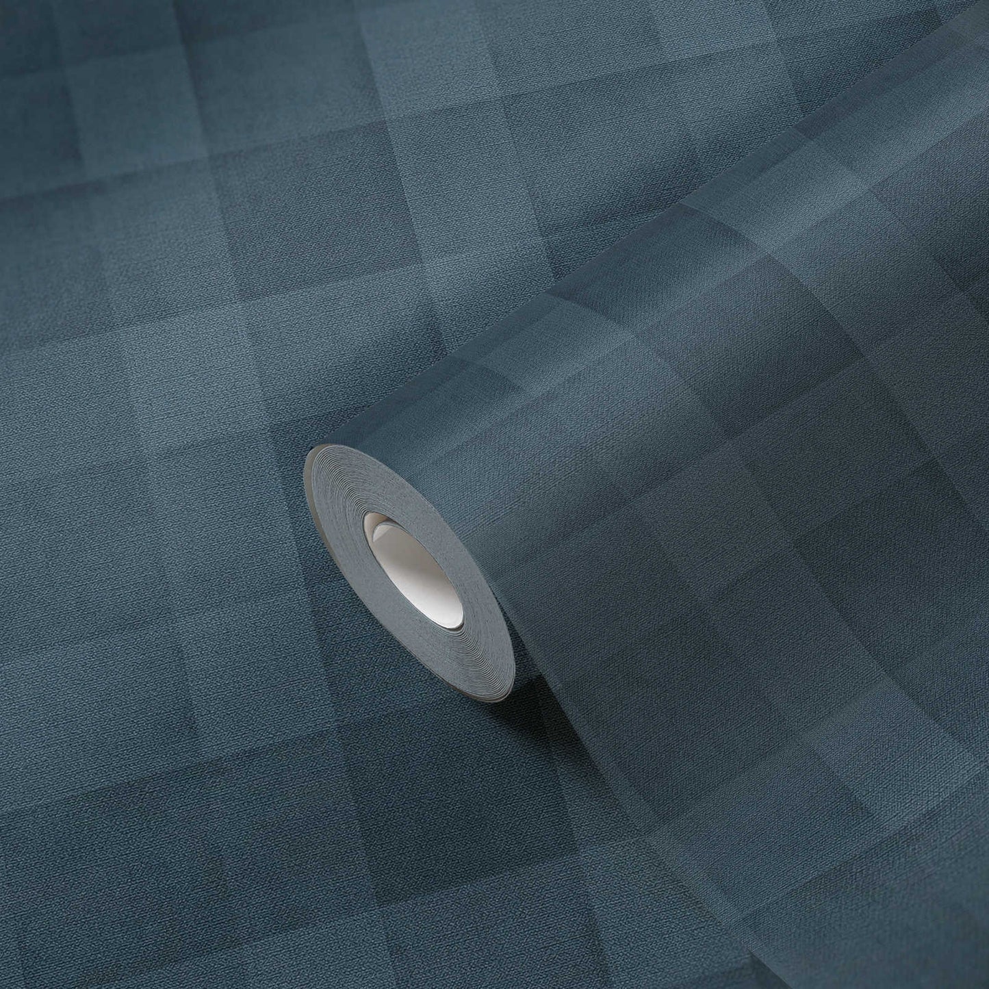 Bistro Plaid - Checkered Wallpaper - Blue