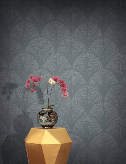Orchid Scales Wallpaper - Misty Grey