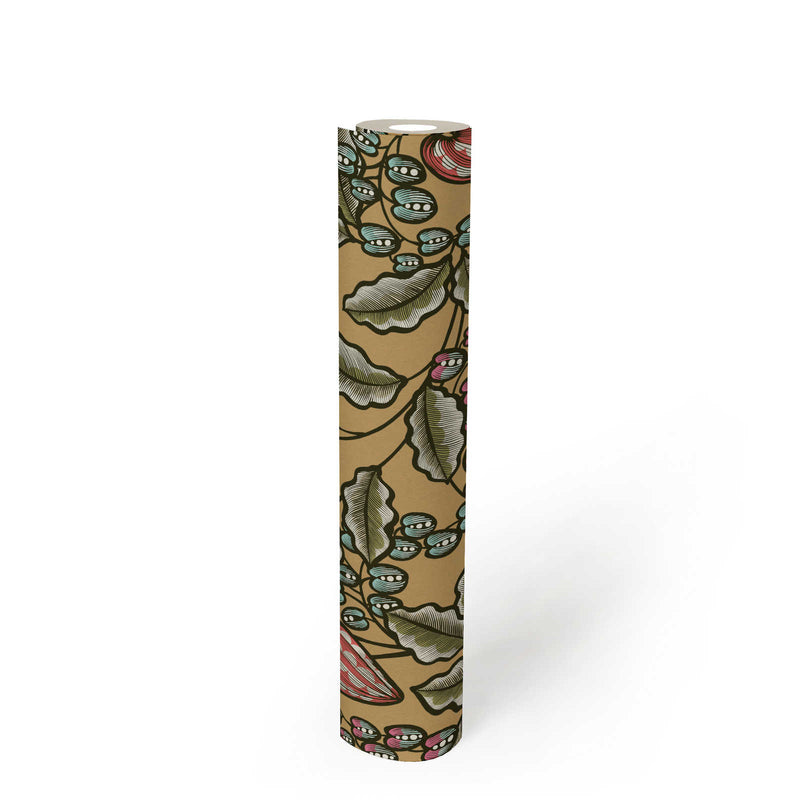 Floral Vine Wallpaper - Caramel