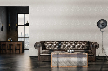 Damask Wallpaper - Beige