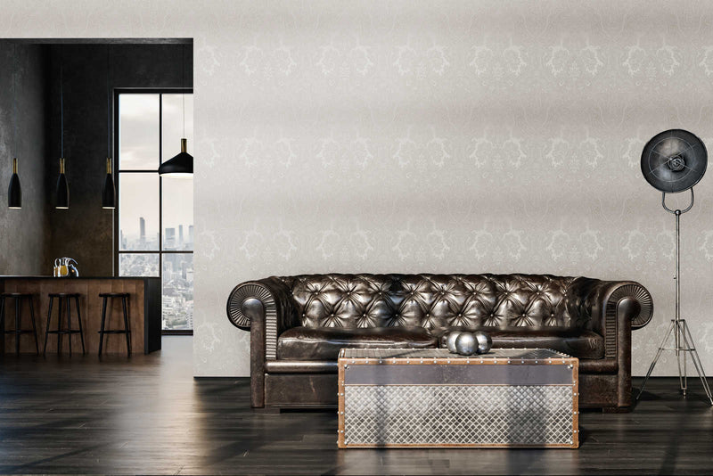 Damask Wallpaper - Beige
