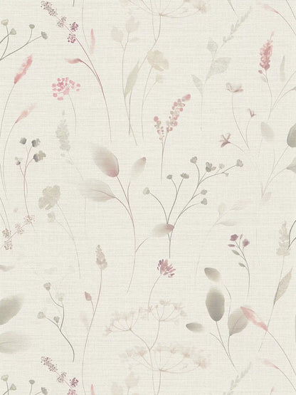 Wisp Wildflower wallpaper in sage – flat pattern