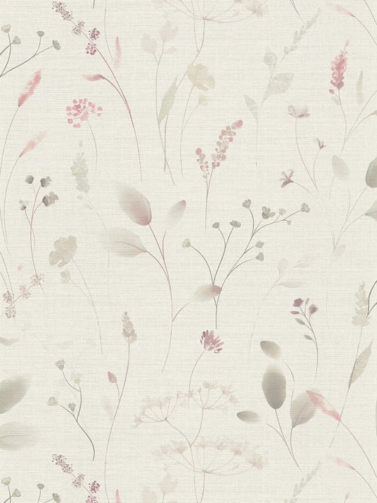 Wisp Wildflower wallpaper in sage – flat pattern