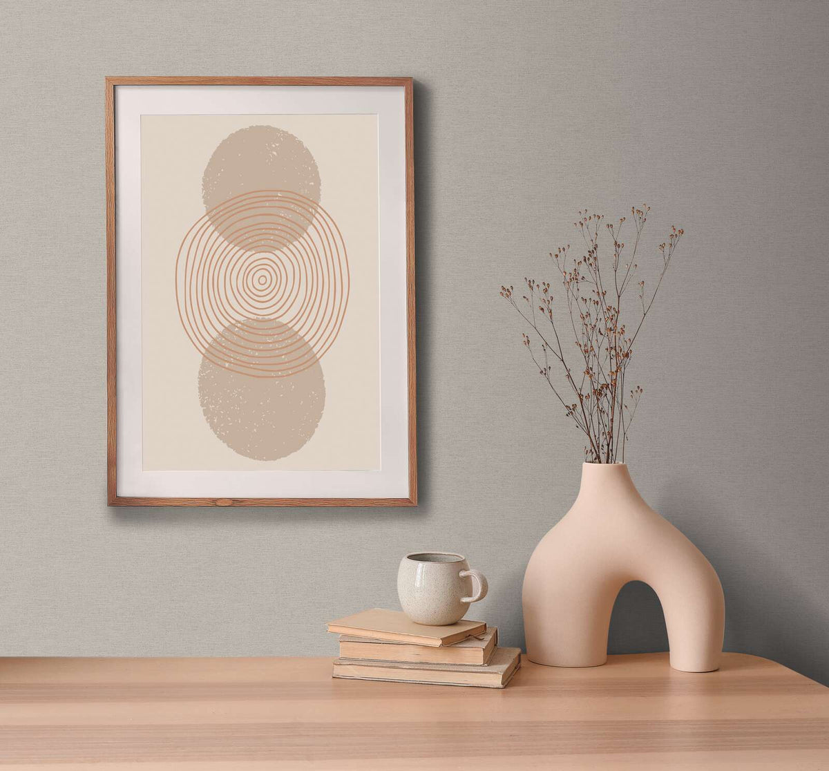 Linea Linen Texture Vinyl Wallpaper – Greige