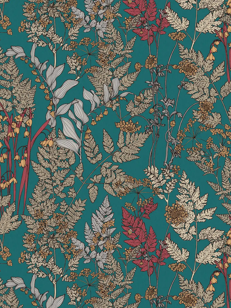 Sample - Floral Wallpaper - Blue