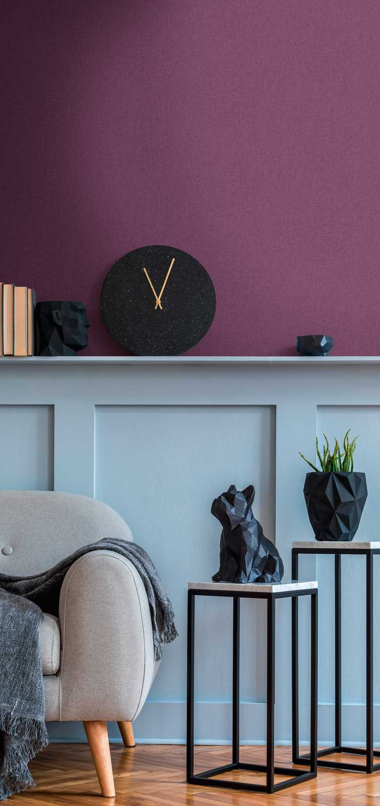 Art of Eden Plain Coordinate Wallpaper - Berry Purple