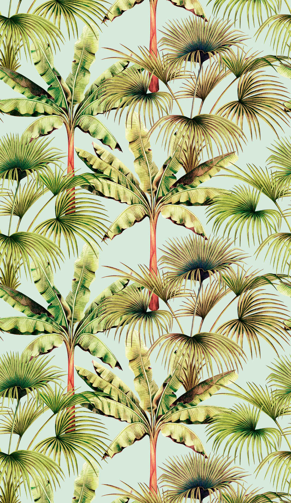 Miami Trees - Hybrid Wallpaper Mural - Green