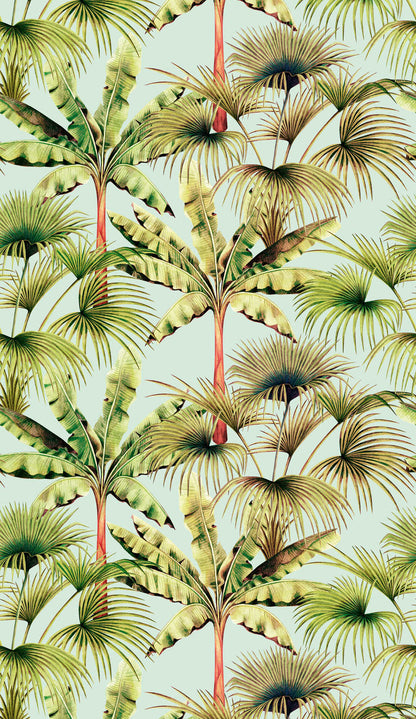 Miami Trees - Hybrid Wallpaper Mural - Green